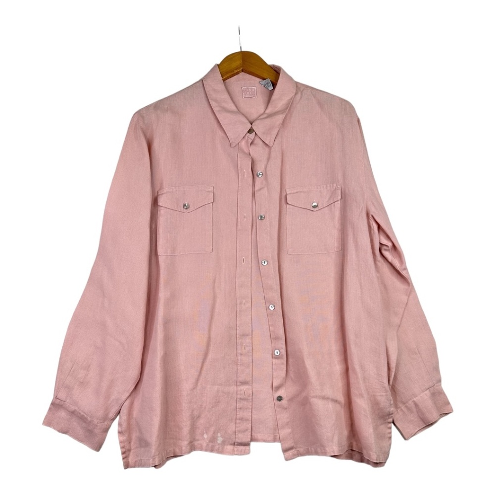 Lino‎ by Chico's Womens Button Down Shirt size 3 (XL) AS IS
